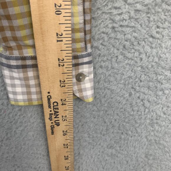REI Co-op Shirt Mens Small Brown Yellow Plaid Button Down Stretch Hiking Travel - Picture 16 of 16